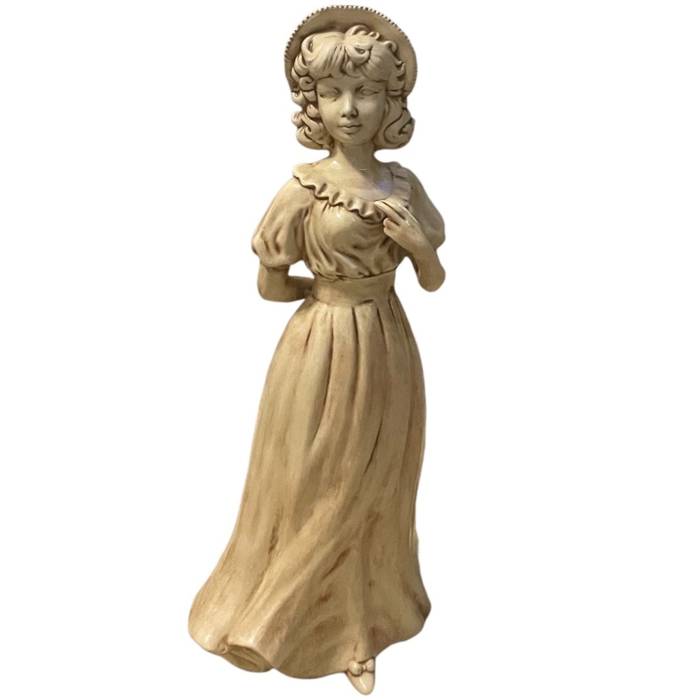 Vintage Holland Mold Ceramic Girls Statue Marked 1976